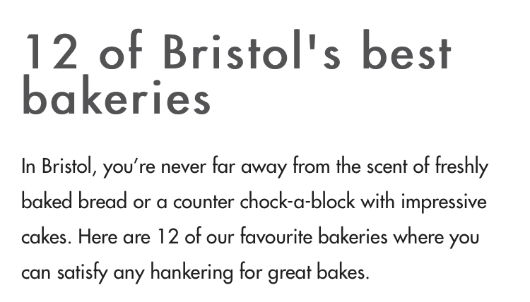 Bristol's Best bakeries