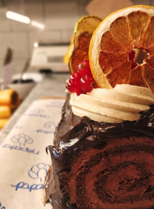 Bespoke made Yule log for Christmas
